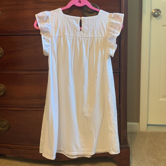Crown and Ivy White Girls Size 12 Lace Eyelet Shift Dress Flutter Sleeve - Picture 9 of 9